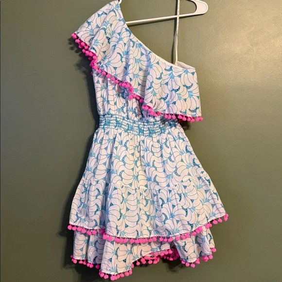 Lilly Pulitzer Addilyn one-shoulder eyelet mini dress EUC Medium - Picture 2 of 10